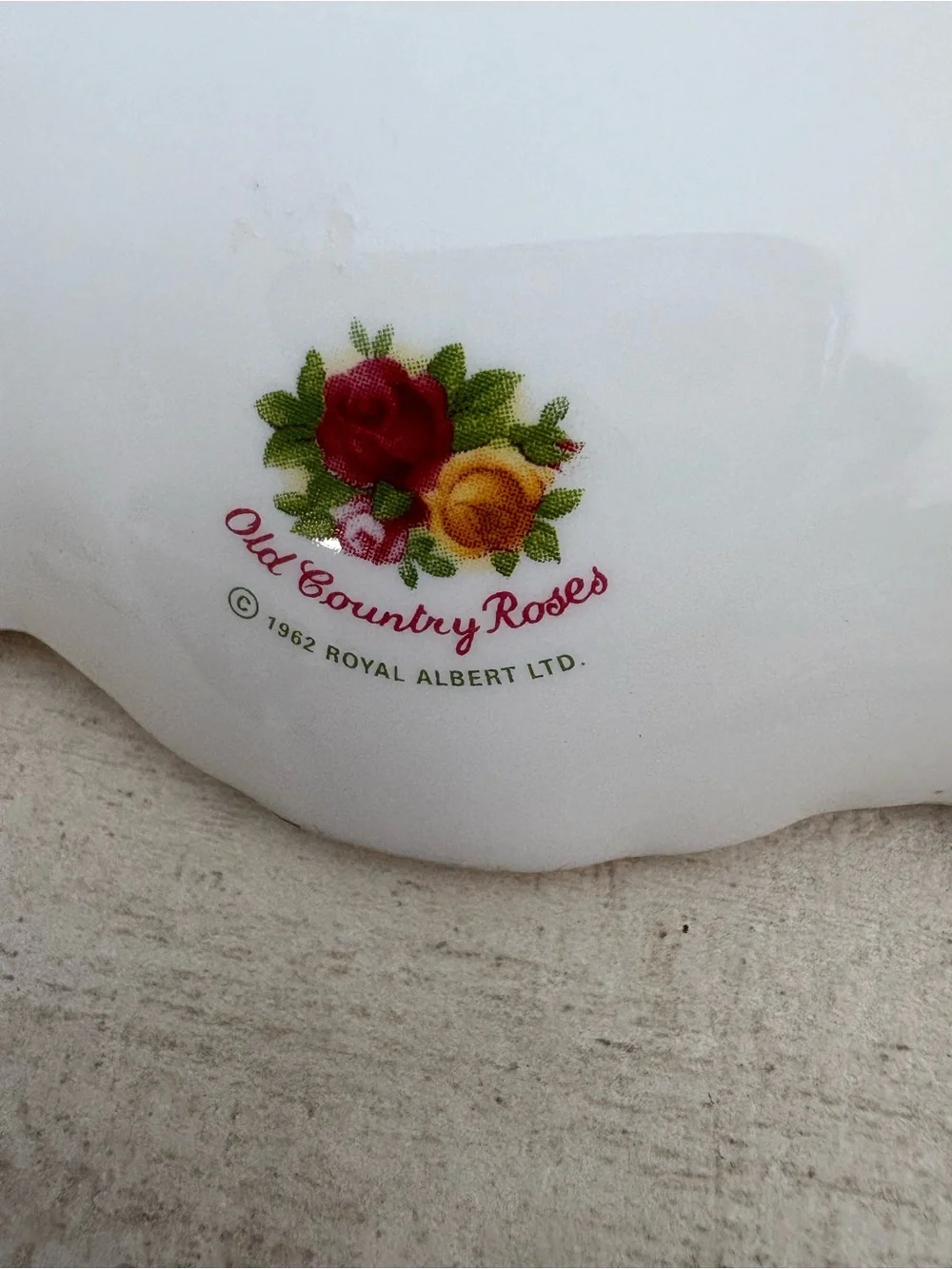 Porcelain Holiday Tree Serving Dish with Gold Trim Royal Albert old country rose